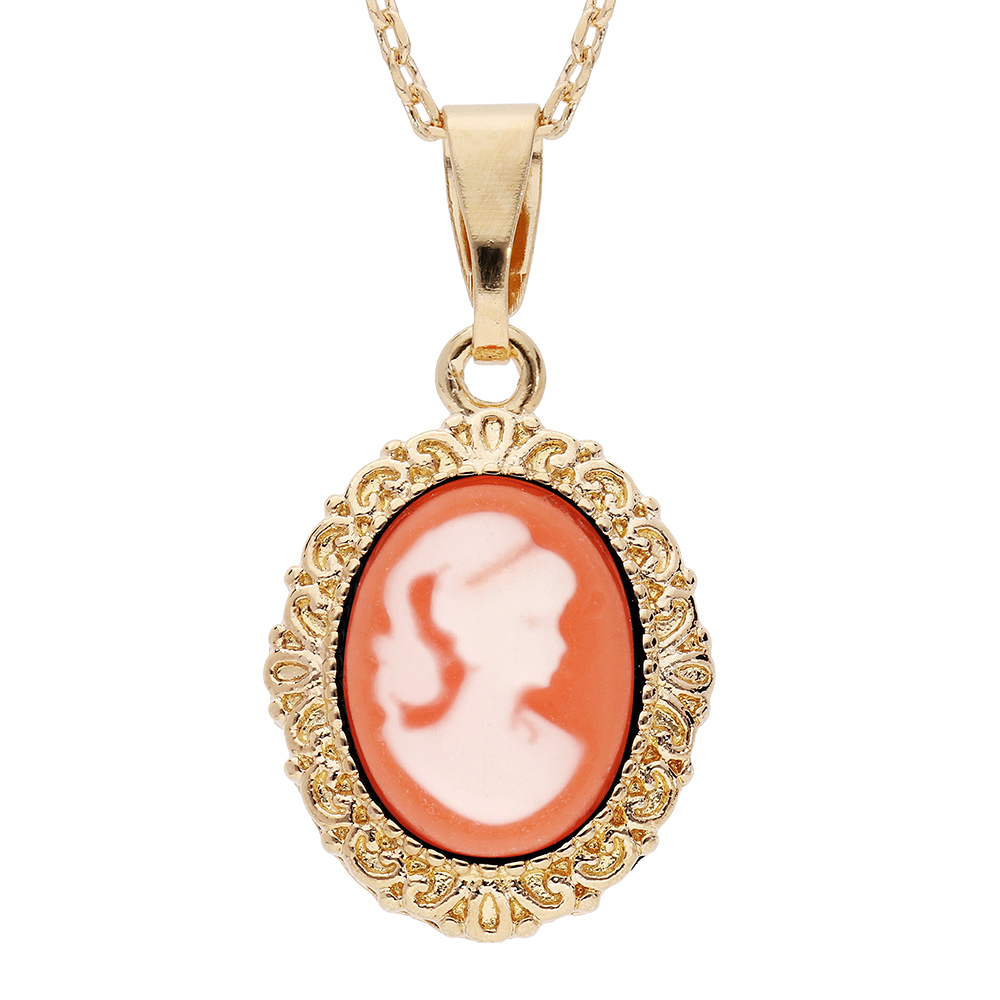 Collier Chaîne Plate Plaqué Or Avec Pendentif Multi Pierres Strass Rose Violet - Occasion
