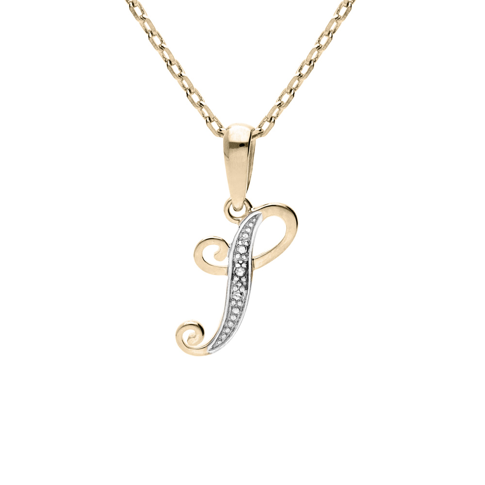 Collier en plaqu� or cha�ne avec pendentif initiale S oxydes blancs sertis 42+3cm - Vue 1