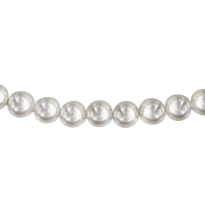 Collier en plaqu or et perles Swarovski blanches de 5mm - longueur 45cm + 5cm de rallonge - Vue 1