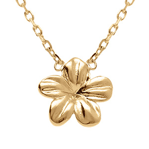 Collier en plaqu� or fleur - 45cm