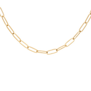 Collier en plaqué or maille allongée large 40+5cm - Vue 1