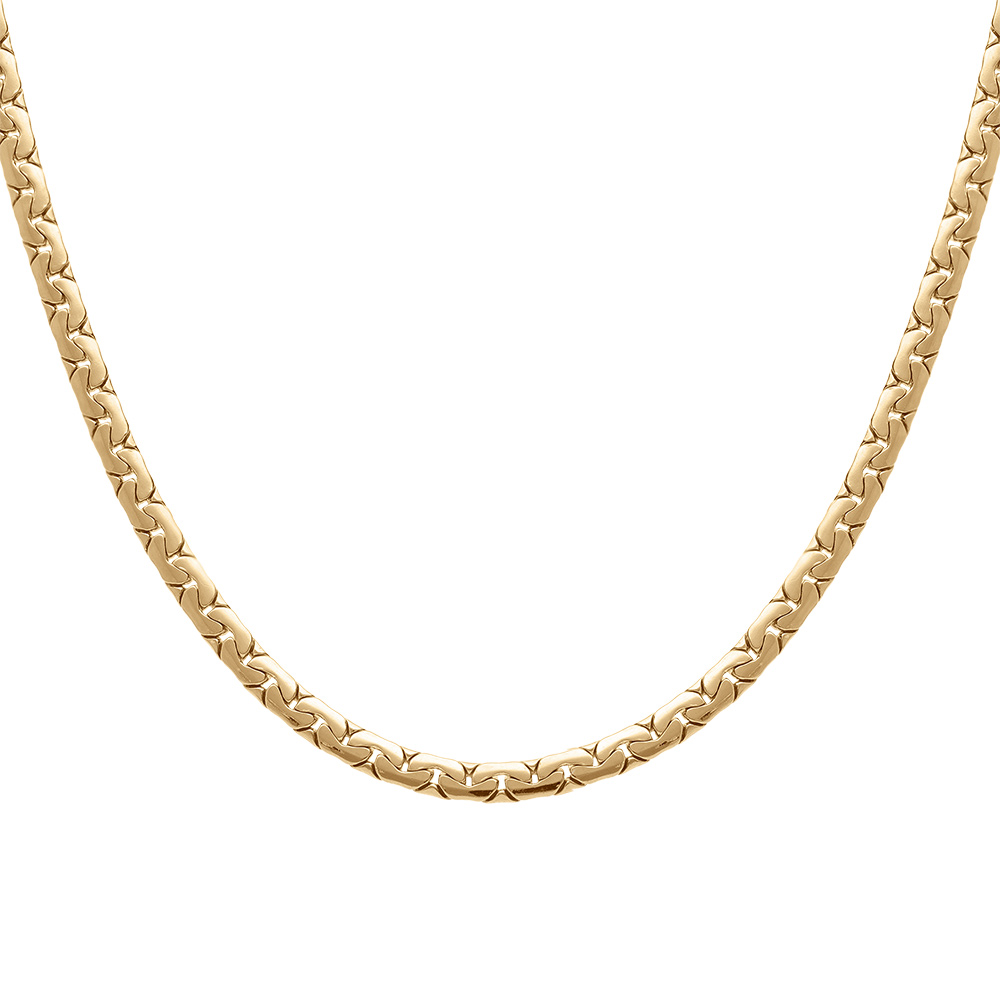 Collier en plaqu� or maille anglaise plate - 40+7cm - Vue 1