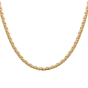 Collier en plaqu� or maille anglaise plate - 40+7cm
