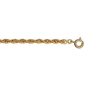 Collier en plaqu or maille corde - longueur 70cm - Vue 1