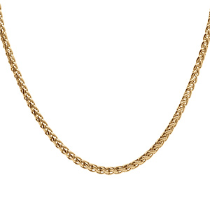 Collier en plaqu� or maille palmier - 40+7cm