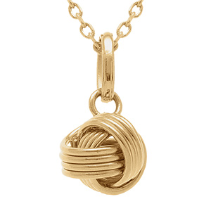 Collier en plaqu� or noeud d'amour - 38+4cm