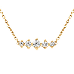 Collier en plaqu� or oxydes blancs horizontaux -  38+4cm