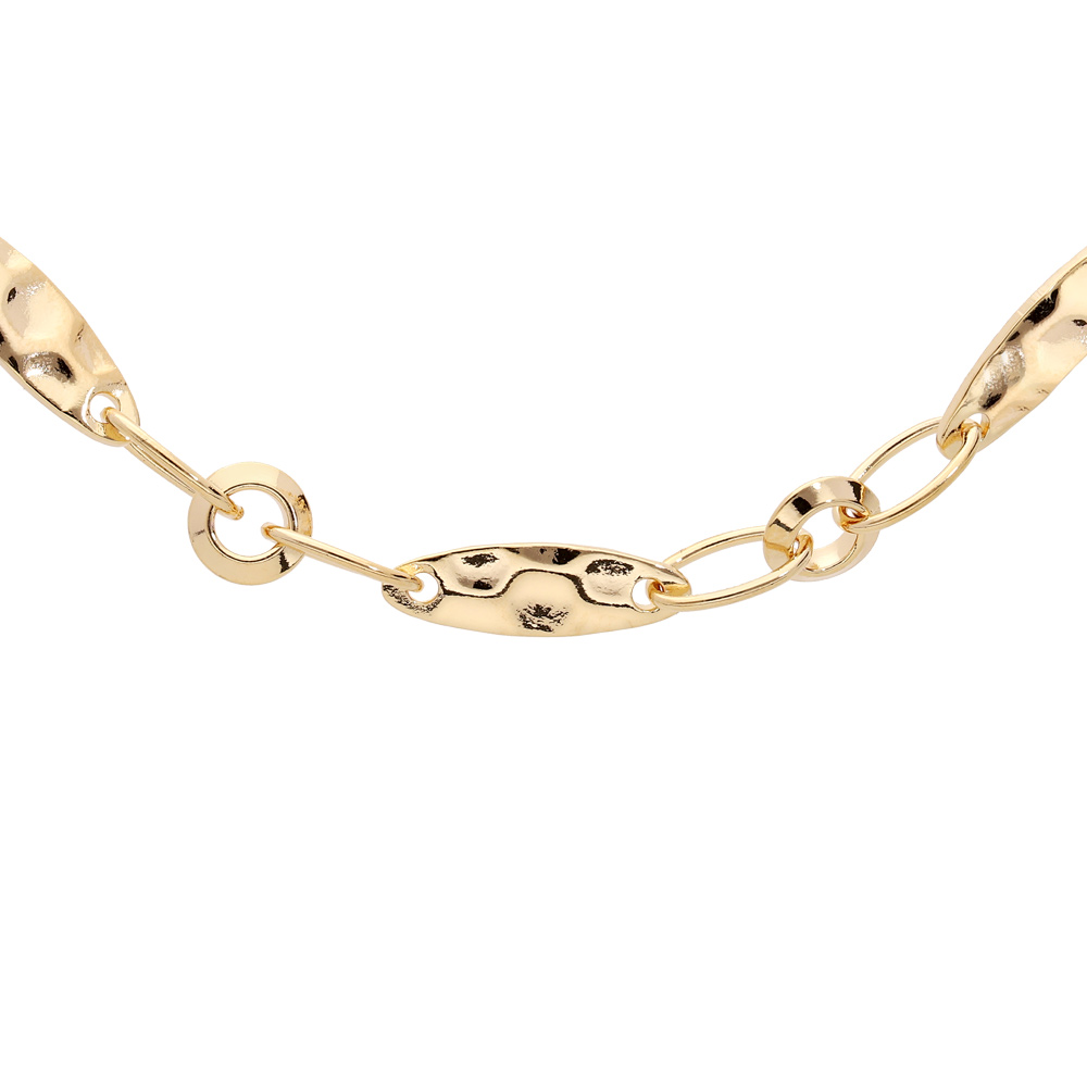 Collier en plaqu� or plaquette ovale 40+7cm - Vue 1