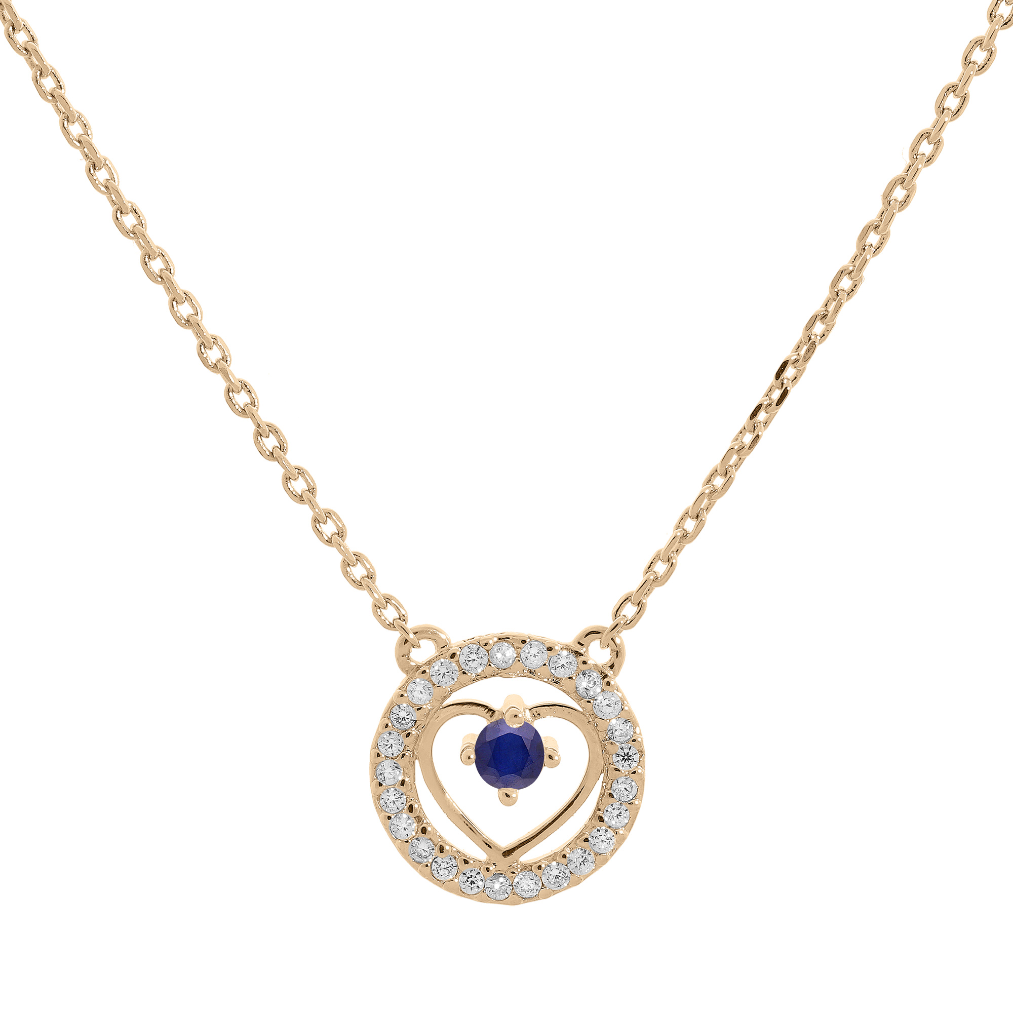 Collier Chaîne Acier Inoxydable Avec Pendentif Cercle Et Émeraudes - Neuf Avec Étiquettes