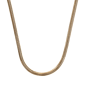 Collier en vermeil chane tube serpent pour coulissant - 43cm fermoir mousqueton