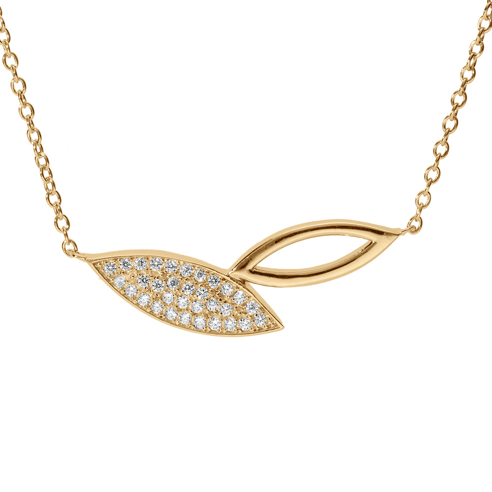 Collier en vermeil feuille \