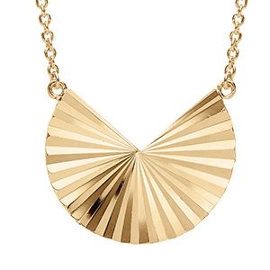 Collier en vermeil forme �ventail diamant�e - 40+4cm