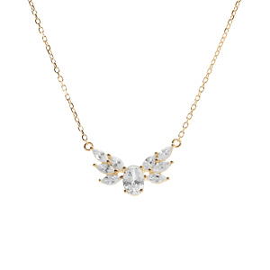 Collier en vermeil oxydes blancs - 42+3cm - Vue 1