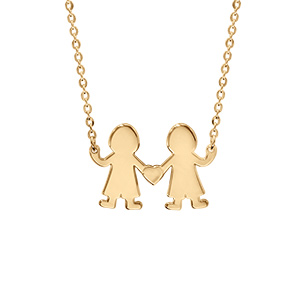 Collier en vermeil passive garcon/garcon 40+4cm