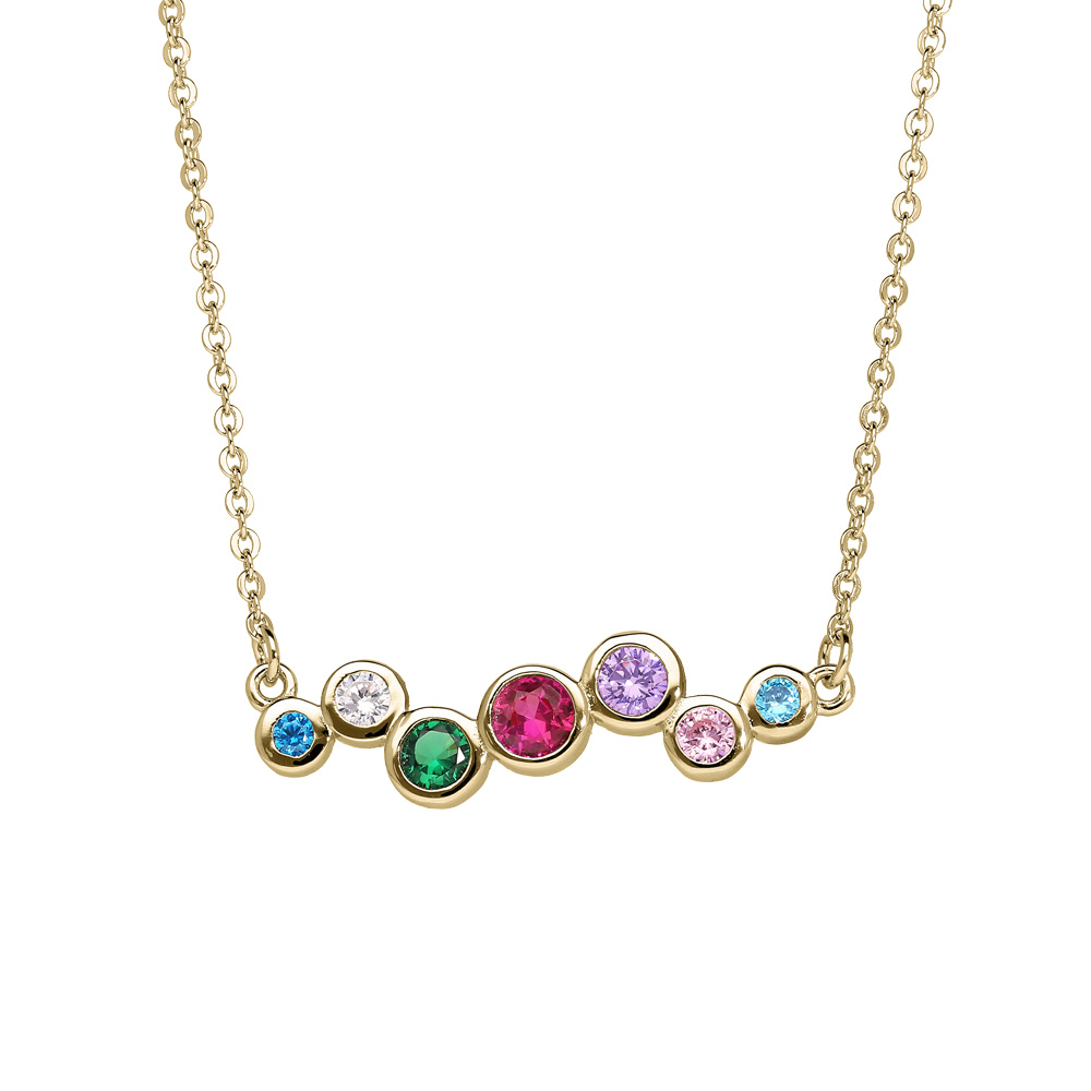 Collier en vermeil pendentif avec oxydes multicouleur 43+2cm - Vue 1