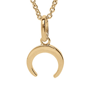 Collier en vermeil pendentif croissant de lune lisse  - 40+4cm