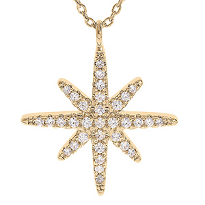 Collier en vermeil pendentif etoile d'oxydes blancs sertis - 40+4cm