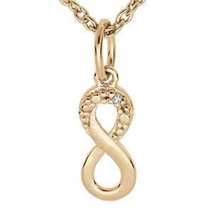 Collier en vermeil pendentif infini avec oxydes blancs sertis - 38+5cm