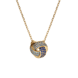 Collier en vermeil pendentif trois rubans dégradés d\'oxydes bleus - Vue 1