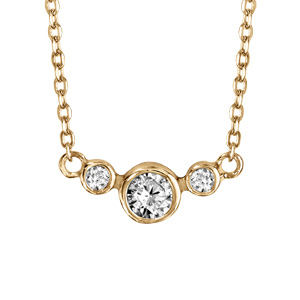 Collier en vermeil troisoxydes sertis clos - 42+5cm - Vue 1