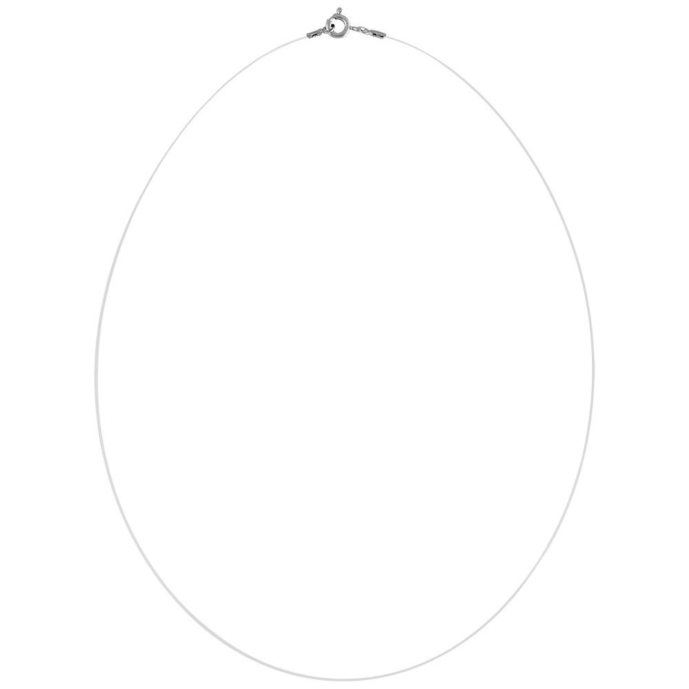 Collier fil en nylon et fermoir en argent - longueur 39cm - Vue 1