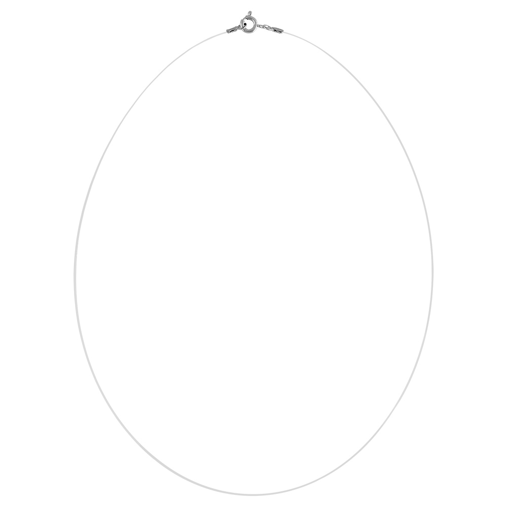 Collier fil en nylon et fermoir en argent - longueur 42cm - Vue 1
