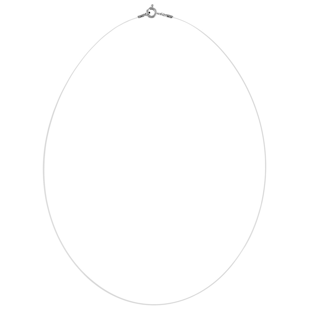 Collier fil en nylon et fermoir en argent - longueur 45cm - Vue 1