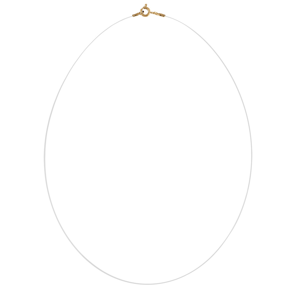 Collier fil nylon fermoir argent dor� - 39cm - Vue 1
