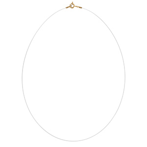 Collier fil nylon fermoir argent dor� - 39cm