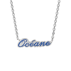 Collier forat grav decoupe argent - Vue 1