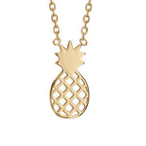 Collier plaqué or ananas - longueur 37+4cm - Vue 1