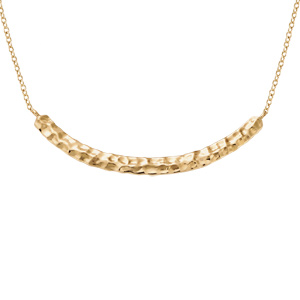 Collier plaqué or martelé - longueur 40+4cm - Vue 1