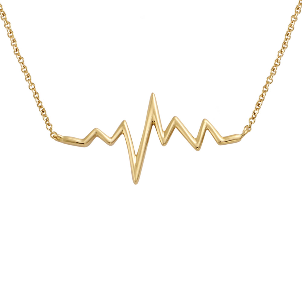 Collier plaqu� or pendentif ligne de vie - longueur 40+4cm - Vue 1