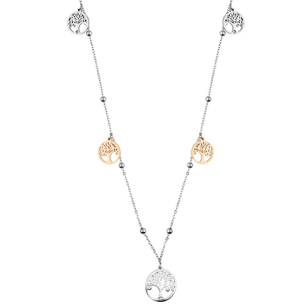Collier sautoir avec pampilles arbre de vie 80+3cm - Vue 1