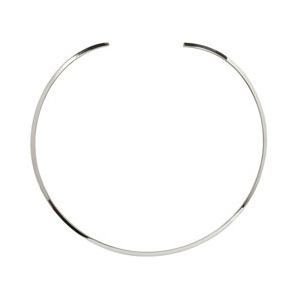Collier torque en argent rhodié fin - Vue 1