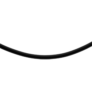 Cordon en caoutchouc et fermoir en acier - largeur 3,5mm e longueur 45cm + 5cm de rallonge - Vue 1