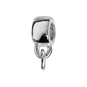 Coulissant en argent rhodi avec anneau ouvert pour pampille adaptable sur supports charms - Vue 1