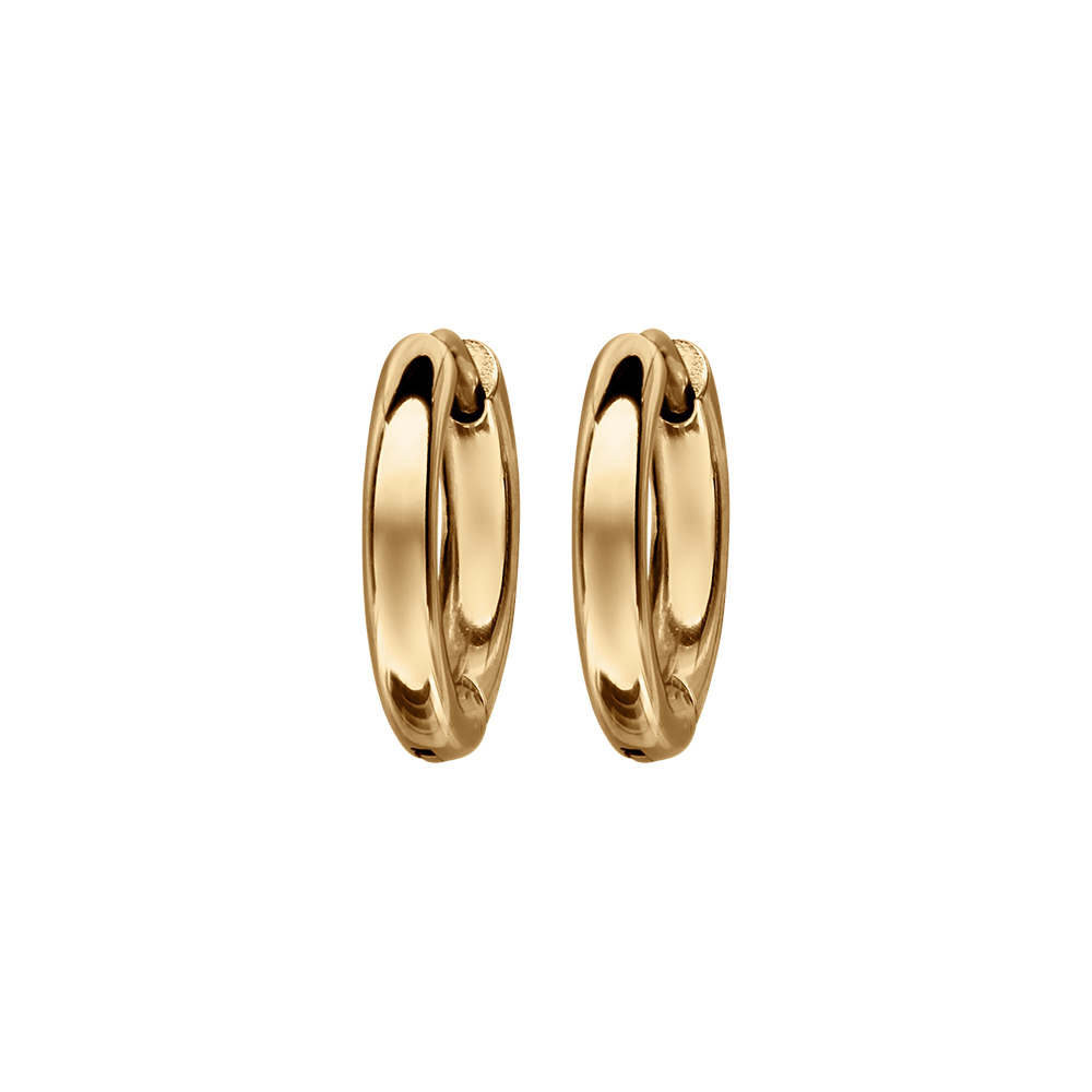 Crole en acier dor fil rond 3mm articule - diamtre ext 15mm - Vue 1