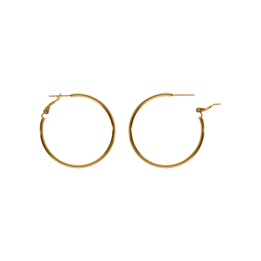 Crole en acier dor jaune fil 2mm diamtre 40mm tige et clapet - Vue 1