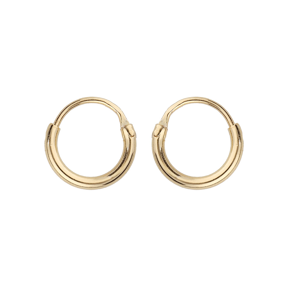 Crole en plaqu or fil lisse 10mm - Vue 1