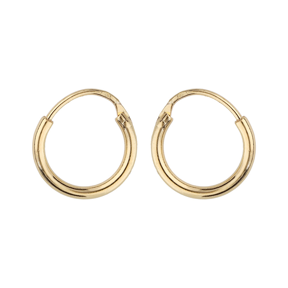 Crole en plaqu or fil lisse 12mm - Vue 1