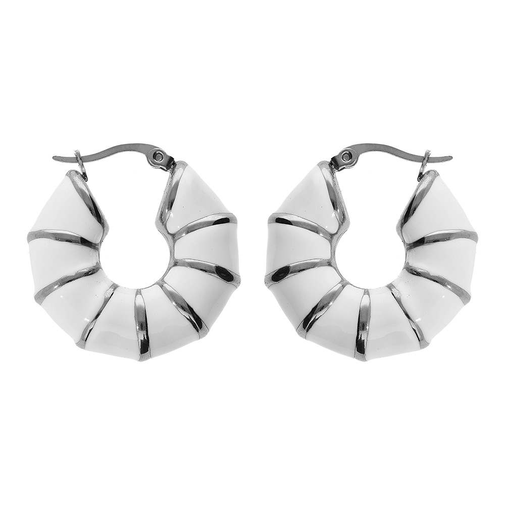 Croles acier forme ronde rsine blanche 26mm - Vue 1