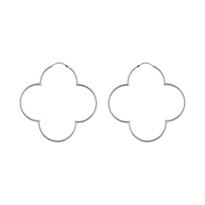 Croles argent rhodi motif trfle 54mm - Vue 1