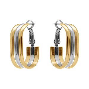 Croles en acier bicolore 3 fils forme rectangulaire-  23mm