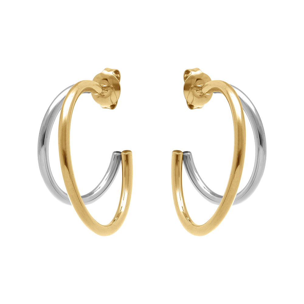 Cr�oles en acier bicolore 2 rangs - Vue 1