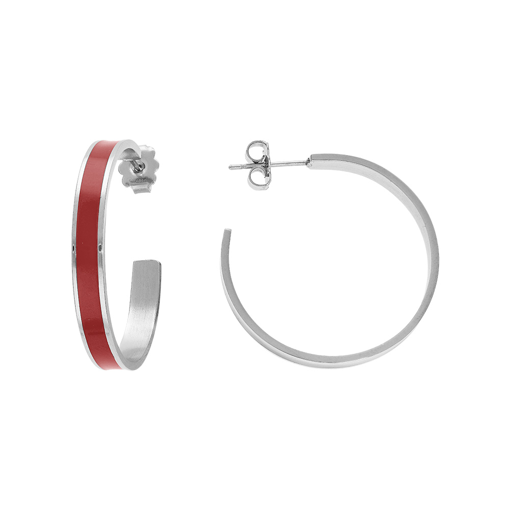 Croles en acier couleur fond rouge 30mm et fermoir poussette - Vue 1