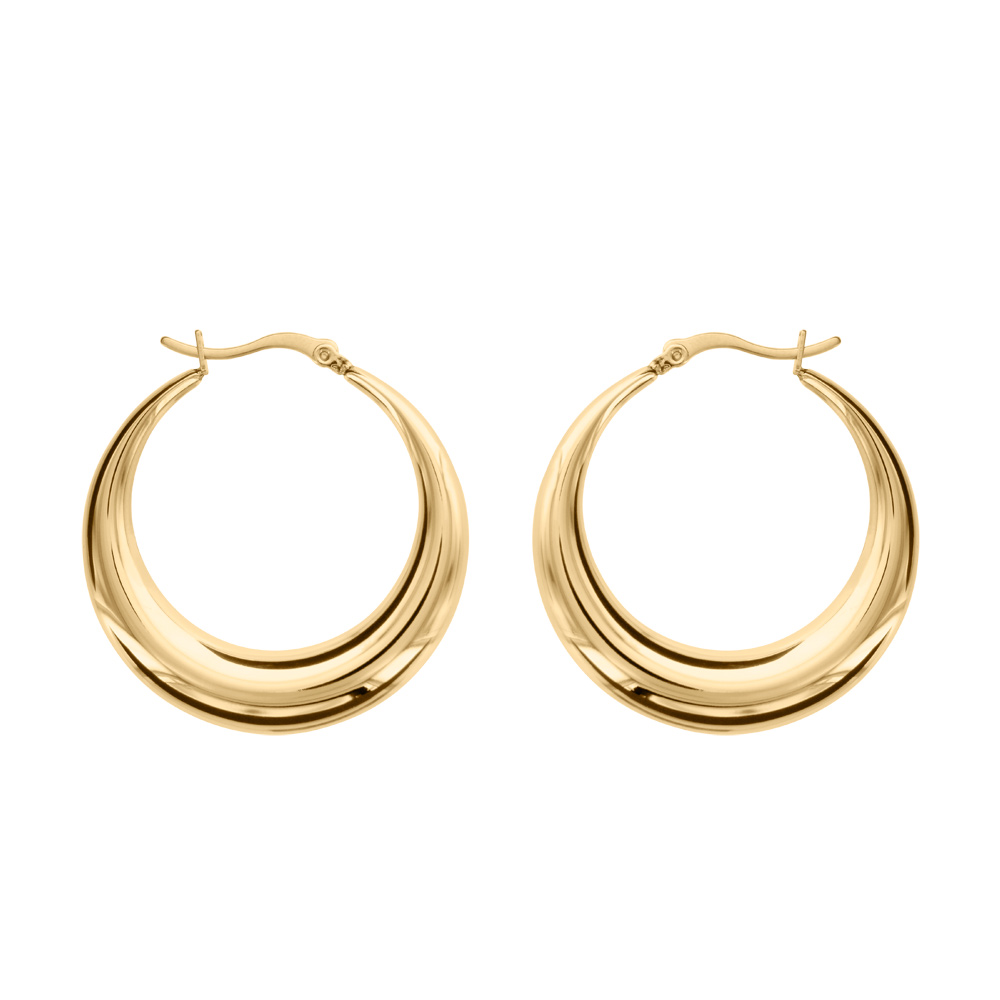 Croles en acier cubaine taille moyenne et fermoir crochet - Vue 1