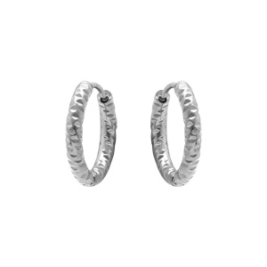 Créoles en acier diamantées articulées 17mm - Vue 1