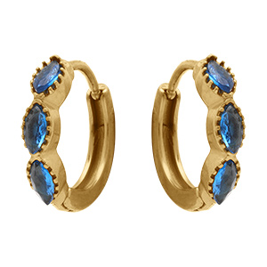 Cr�oles en acier dor� articul�es trois oxydes bleus