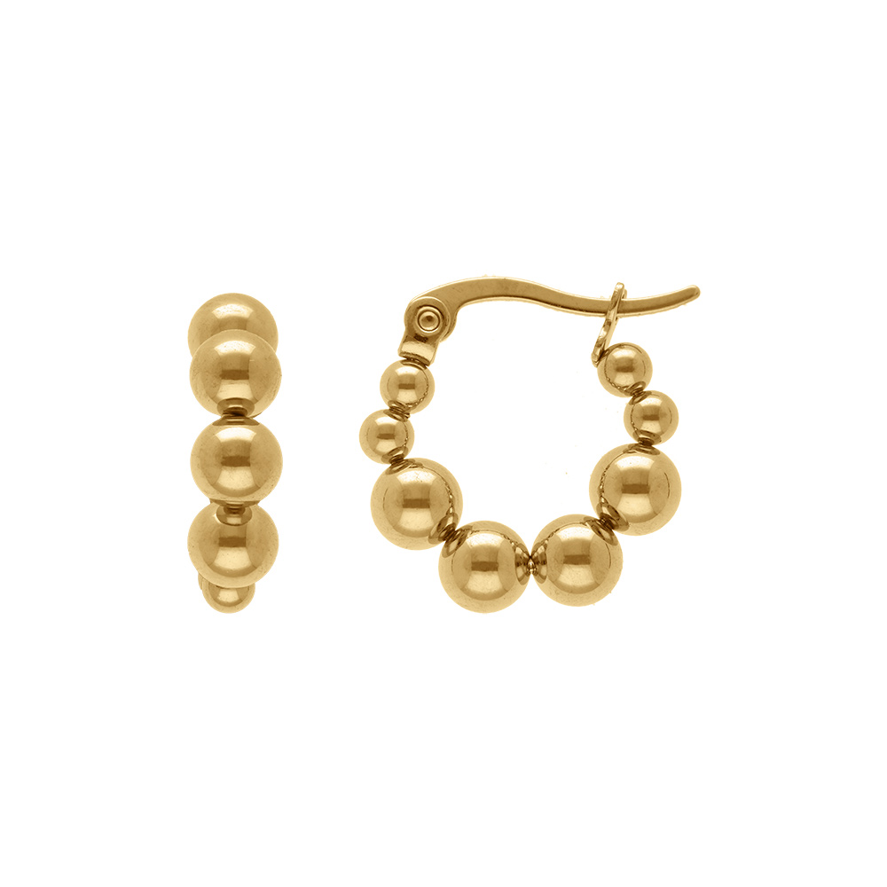 Croles en acier dor boules 17mm - Vue 1